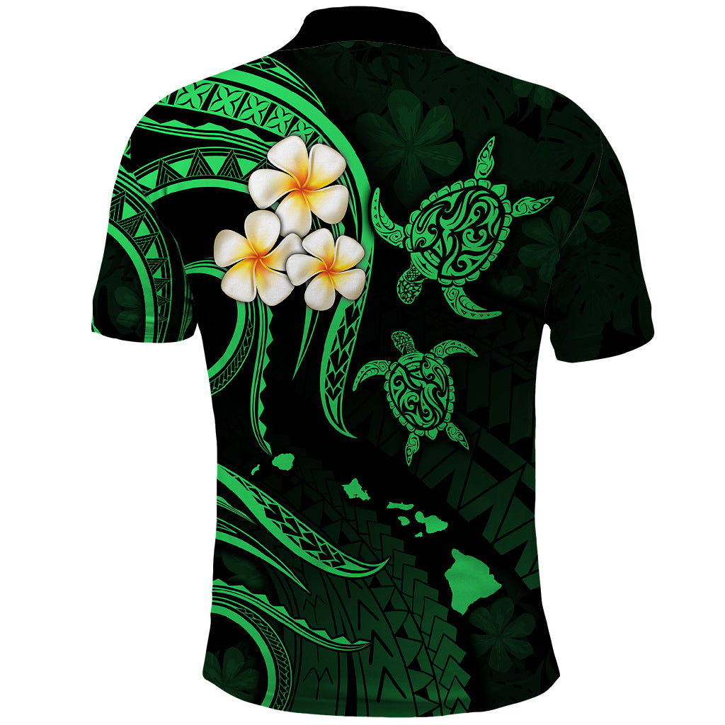 Hawaii Polo Shirt Lanai Islands Polynesian Sunset Plumeria Green Vibe LT9 - Polynesian Pride