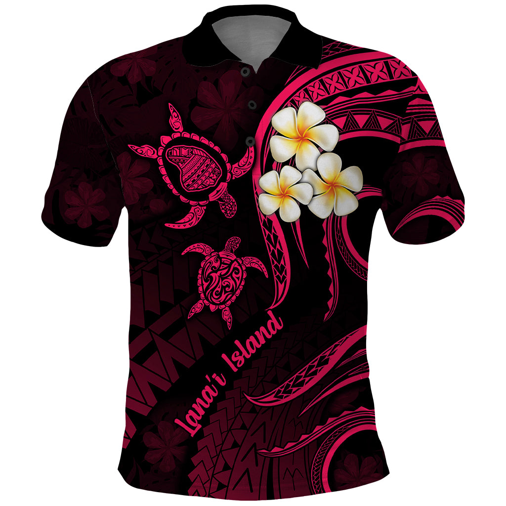 Hawaii Polo Shirt Lanai Islands Polynesian Sunset Plumeria Pink Vibe LT9 Pink - Polynesian Pride