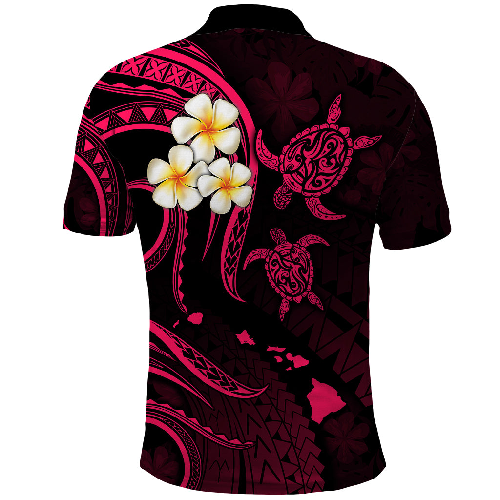 Hawaii Polo Shirt Lanai Islands Polynesian Sunset Plumeria Pink Vibe LT9 - Polynesian Pride