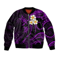Polynesian Hawaii Bomber Jacket Lanai Islands with Pacific Plumeria Purple Vibe LT9 Unisex Purple - Polynesian Pride