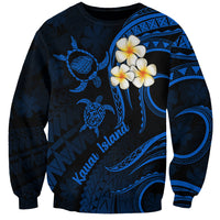 Hawaii Sweatshirt Kauai Islands Polynesian Sunset Plumeria LT9 Unisex Blue - Polynesian Pride