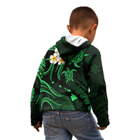 Hawaii Kid Hoodie Kauai Islands Polynesian Sunset Plumeria Green Vibe LT9 - Polynesian Pride