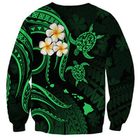 Hawaii Sweatshirt Kauai Islands Polynesian Sunset Plumeria Green Vibe LT9 - Polynesian Pride