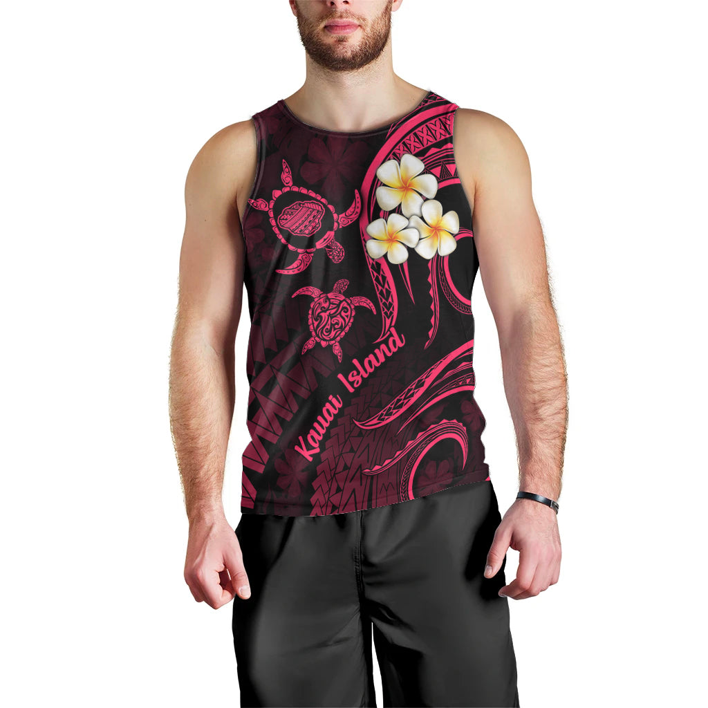 Hawaii Men Tank Top Kauai Islands Polynesian Sunset Plumeria Pink Vibe LT9 - Polynesian Pride