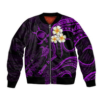 Polynesian Hawaii Bomber Jacket Kauai Islands with Pacific Plumeria Purple Vibe LT9 Unisex Purple - Polynesian Pride
