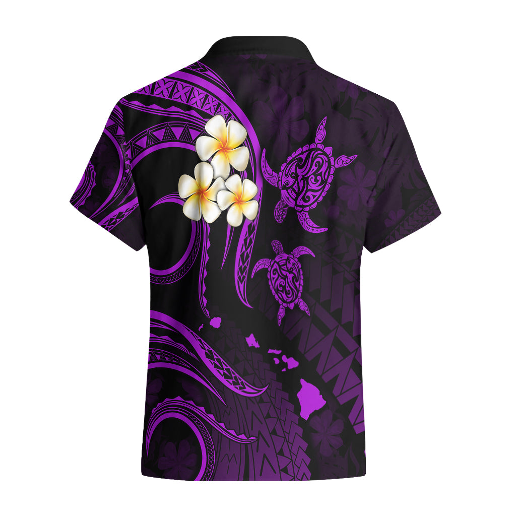Polynesian Hawaii Hawaiian Shirt Kauai Islands with Pacific Plumeria Purple Vibe LT9 - Polynesian Pride