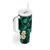 Hawaii Kauai Islands Pacific Plumeria Tumbler With Handle Turquoise Polynesian Tattoo