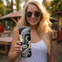 Hawaii Kauai Islands Pacific Plumeria Skinny Tumbler White Polynesian Tattoo