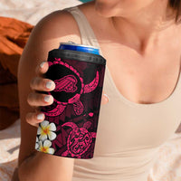Hawaii Kahoolawe Islands Pacific Plumeria 4 in 1 Can Cooler Tumbler Pink Polynesian Tattoo