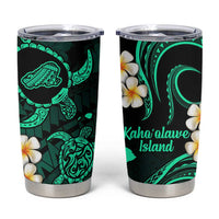 Hawaii Kahoolawe Islands Pacific Plumeria Tumbler Cup Turquoise Polynesian Tattoo