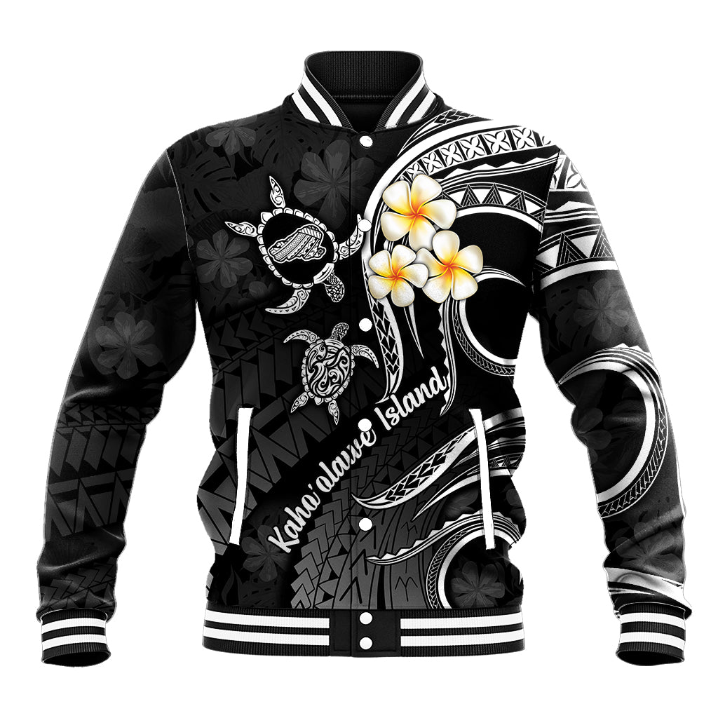 Polynesian Hawaii Baseball Jacket Kahoolawe Islands with Pacific Plumeria White Vibe LT9 Unisex White - Polynesian Pride
