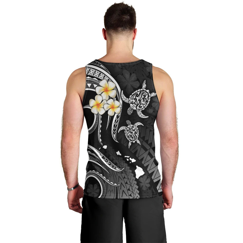 Polynesian Hawaii Men Tank Top Kahoolawe Islands with Pacific Plumeria White Vibe LT9 - Polynesian Pride