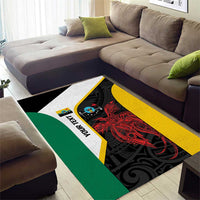 Personalised PNG Hela Province Area Rug Bird of Paradise Tattoo Flag Motif LT9 - Polynesian Pride