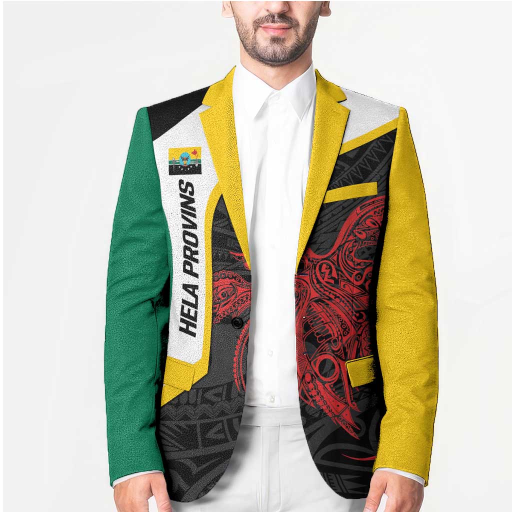 Personalised PNG Hela Province Blazer Bird of Paradise Tattoo Flag Motif LT9 - Polynesian Pride
