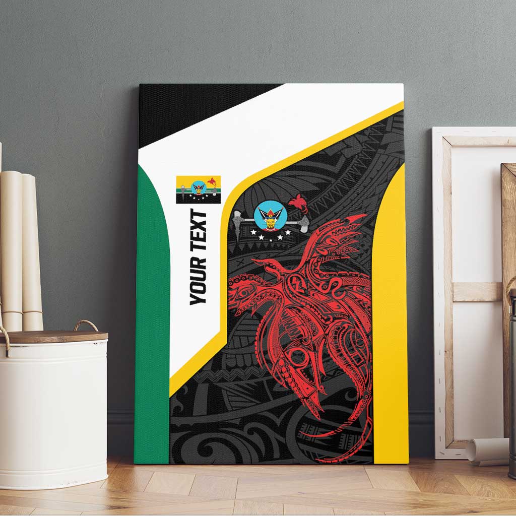 Personalised PNG Hela Province Canvas Wall Art Bird of Paradise Tattoo Flag Motif - Polynesian Pride