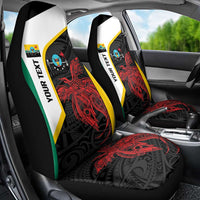 Personalised PNG Hela Province Car Seat Cover Bird of Paradise Tattoo Flag Motif - Polynesian Pride