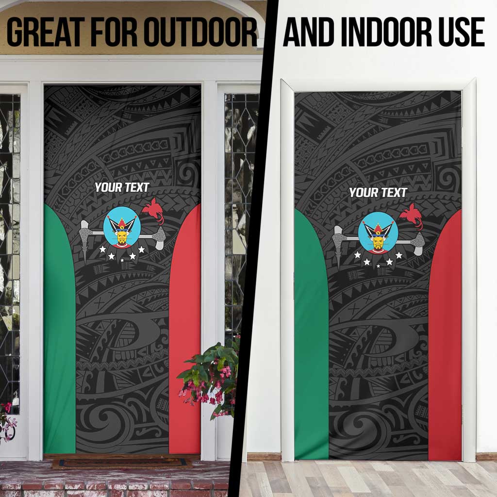 Personalised PNG Hela Province Door Cover Bird of Paradise Tattoo Flag Motif - Polynesian Pride