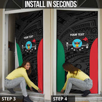 Personalised PNG Hela Province Door Cover Bird of Paradise Tattoo Flag Motif - Polynesian Pride