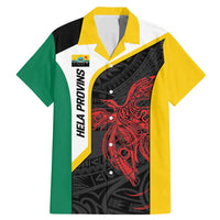 Personalised PNG Hela Province Family Matching Mermaid Dress and Hawaiian Shirt Bird of Paradise Tattoo Flag Motif - Polynesian Pride