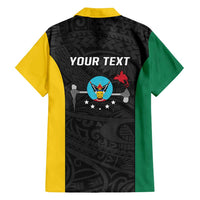 Personalised PNG Hela Province Family Matching Summer Maxi Dress and Hawaiian Shirt Bird of Paradise Tattoo Flag Motif - Polynesian Pride