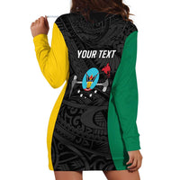 Personalised PNG Hela Province Hoodie Dress Bird of Paradise Tattoo Flag Motif - Polynesian Pride