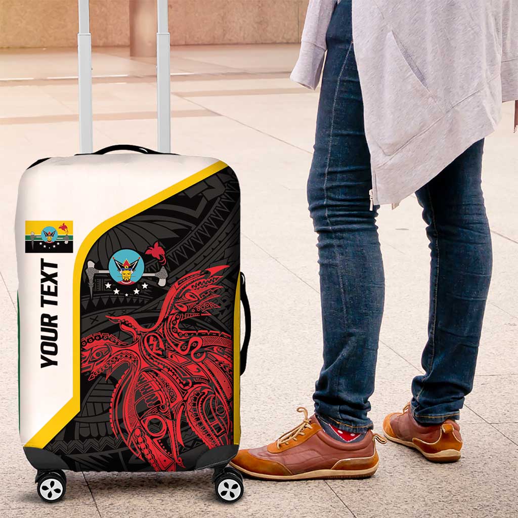 Personalised PNG Hela Province Luggage Cover Bird of Paradise Tattoo Flag Motif - Polynesian Pride
