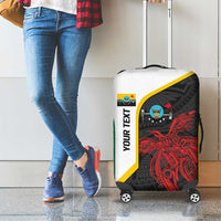 Personalised PNG Hela Province Luggage Cover Bird of Paradise Tattoo Flag Motif - Polynesian Pride
