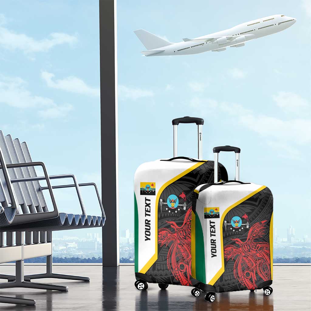 Personalised PNG Hela Province Luggage Cover Bird of Paradise Tattoo Flag Motif - Polynesian Pride