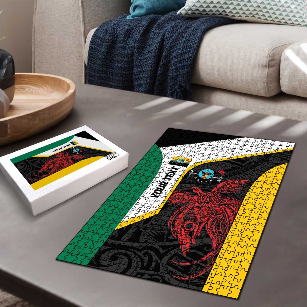 Personalised PNG Hela Province Puzzle Bird of Paradise Tattoo Flag Motif - Polynesian Pride