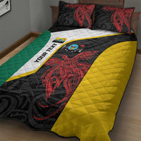 Personalised PNG Hela Province Quilt Bed Set Bird of Paradise Tattoo Flag Motif - Polynesian Pride
