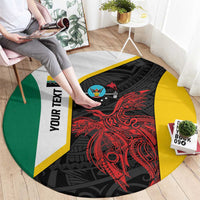 Personalised PNG Hela Province Round Carpet Bird of Paradise Tattoo Flag Motif LT9 - Polynesian Pride