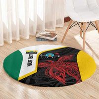 Personalised PNG Hela Province Round Carpet Bird of Paradise Tattoo Flag Motif LT9 - Polynesian Pride