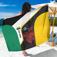 Personalised PNG Hela Province Sarong Bird of Paradise Tattoo Flag Motif LT9 One Size 44 x 66 inches Yellow - Polynesian Pride