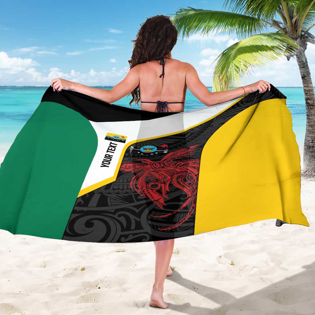 Personalised PNG Hela Province Sarong Bird of Paradise Tattoo Flag Motif LT9 - Polynesian Pride