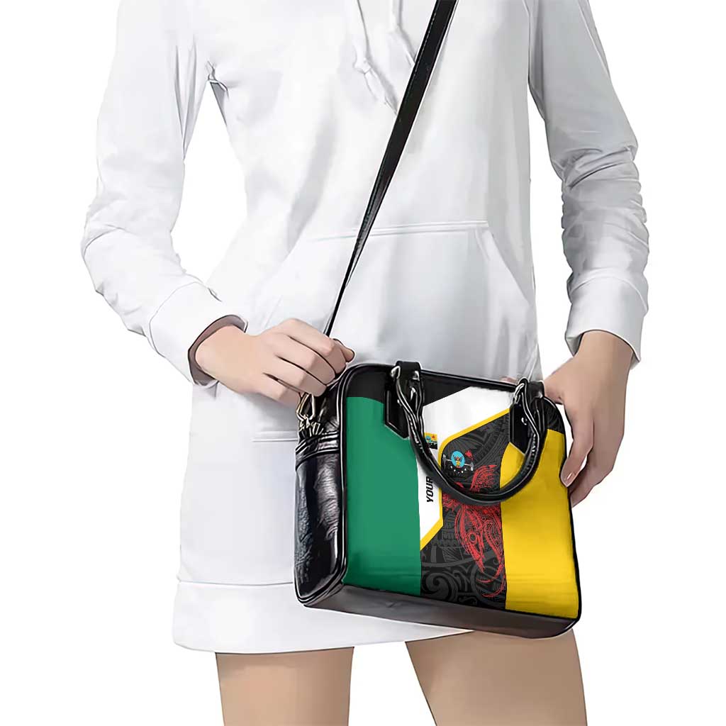 Personalised PNG Hela Province Shoulder Handbag Bird of Paradise Tattoo Flag Motif LT9 - Polynesian Pride
