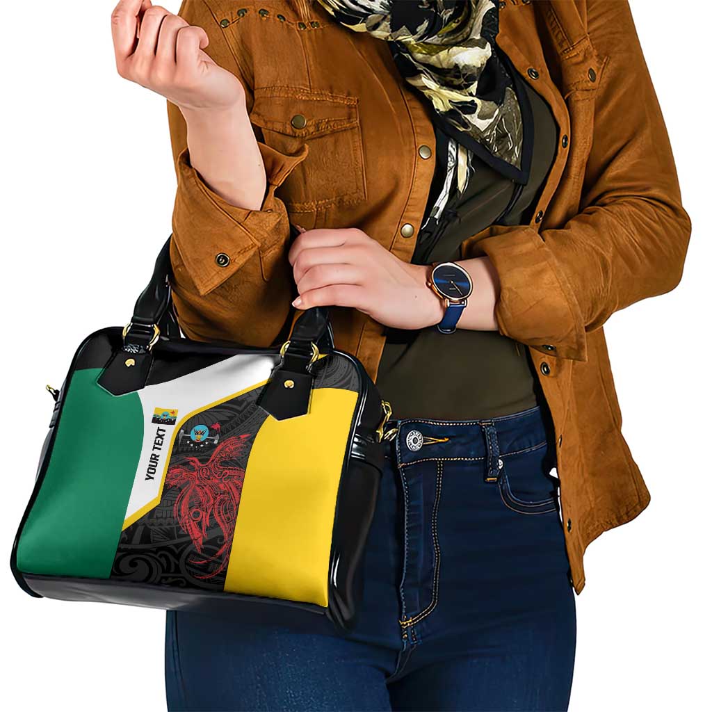 Personalised PNG Hela Province Shoulder Handbag Bird of Paradise Tattoo Flag Motif LT9 - Polynesian Pride