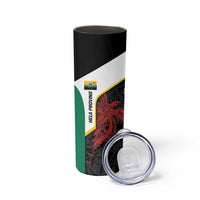 Personalised PNG Hela Province Skinny Tumbler Bird of Paradise Tattoo Flag Motif LT9 - Polynesian Pride