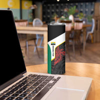 Personalised PNG Hela Province Skinny Tumbler Bird of Paradise Tattoo Flag Motif LT9 - Polynesian Pride