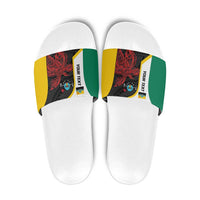 Personalised PNG Hela Province Slide Sandals Bird of Paradise Tattoo Flag Motif LT9 Yellow - Polynesian Pride