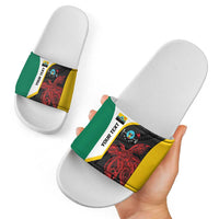 Personalised PNG Hela Province Slide Sandals Bird of Paradise Tattoo Flag Motif LT9 - Polynesian Pride