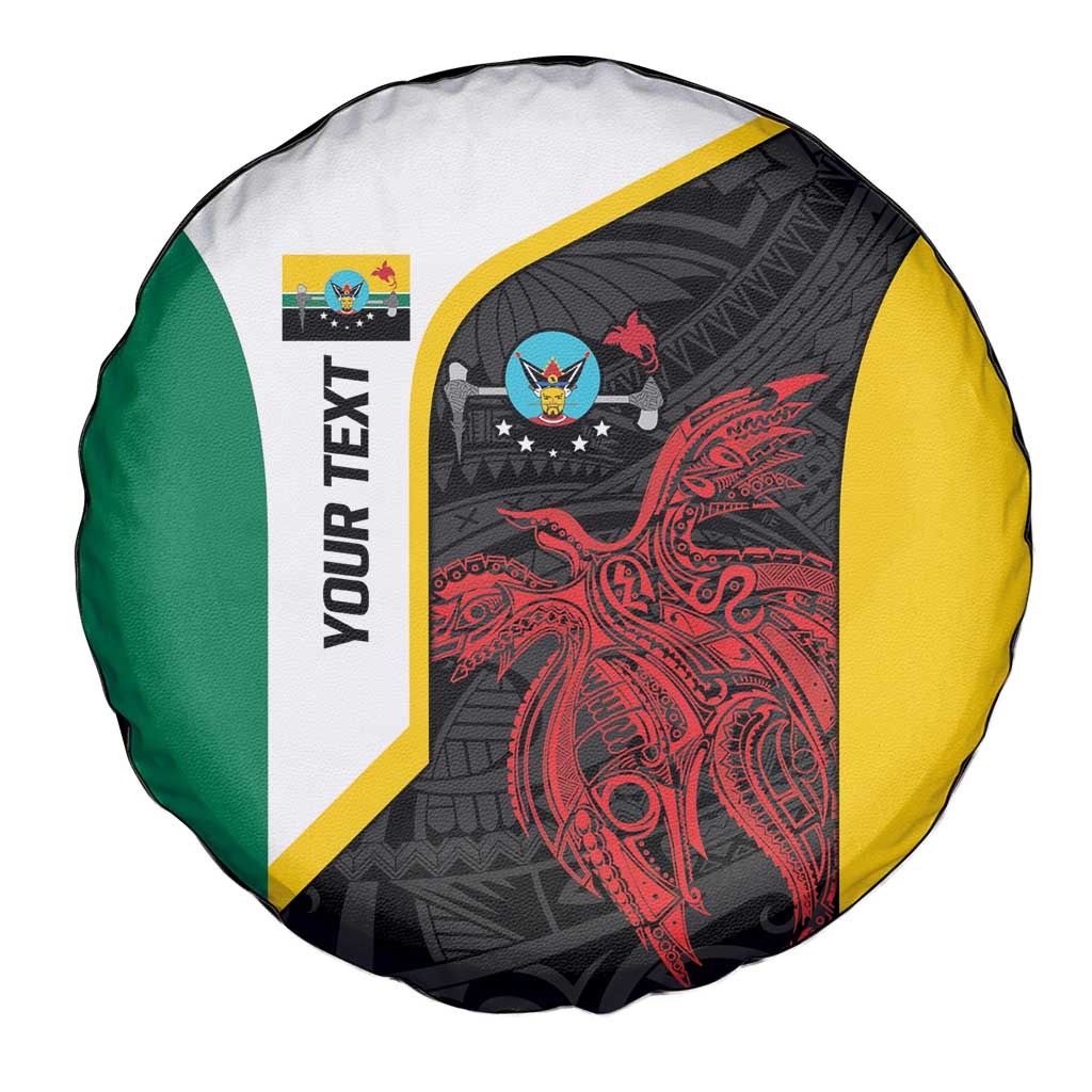 Personalised PNG Hela Province Spare Tire Cover Bird of Paradise Tattoo Flag Motif - Polynesian Pride