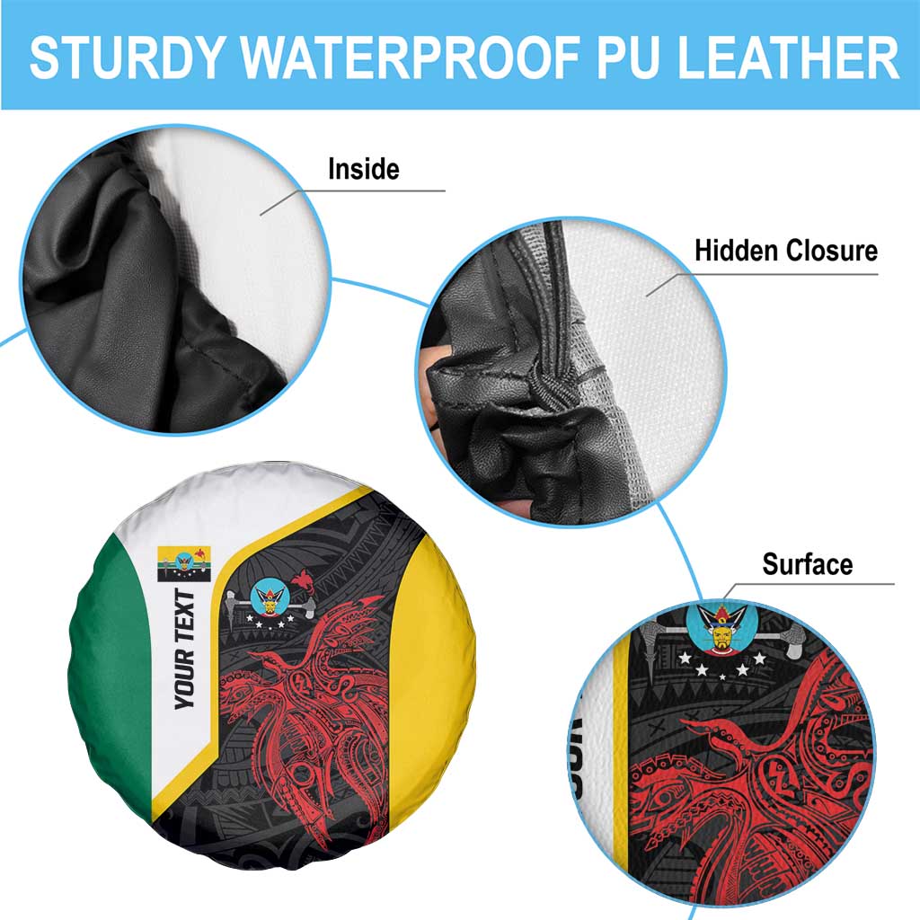 Personalised PNG Hela Province Spare Tire Cover Bird of Paradise Tattoo Flag Motif - Polynesian Pride