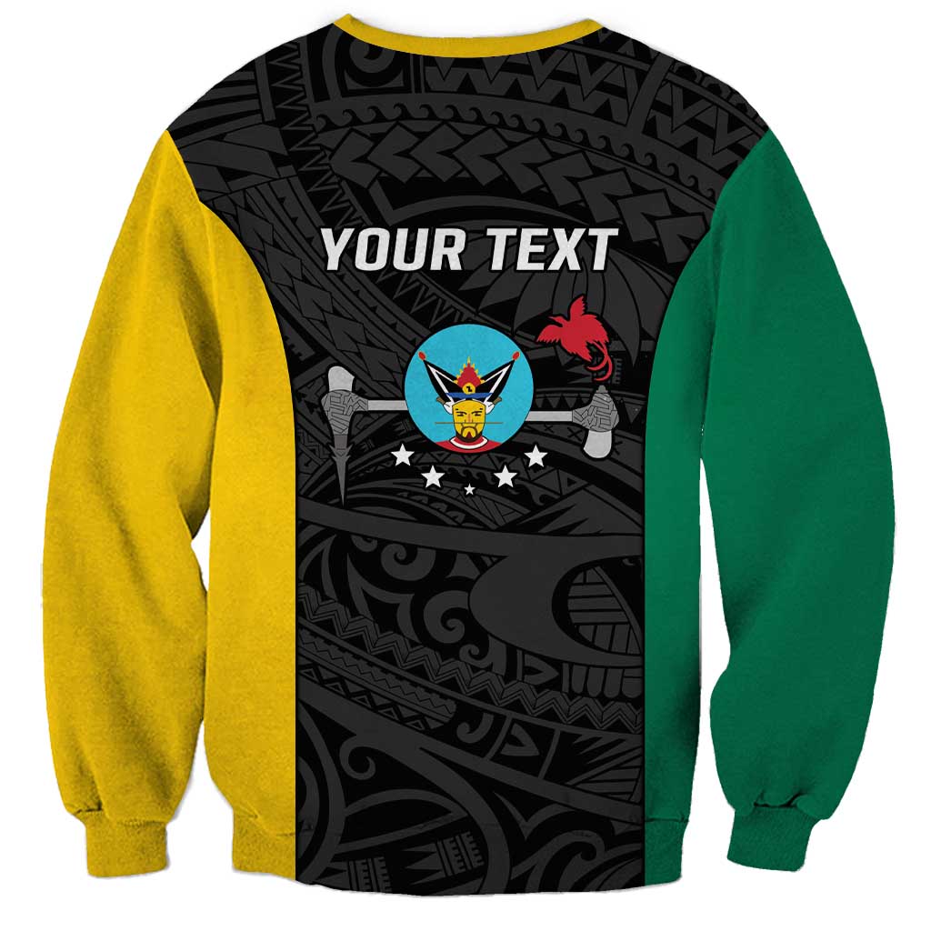 Personalised PNG Hela Province Sweatshirt Bird of Paradise Tattoo Flag Motif - Polynesian Pride