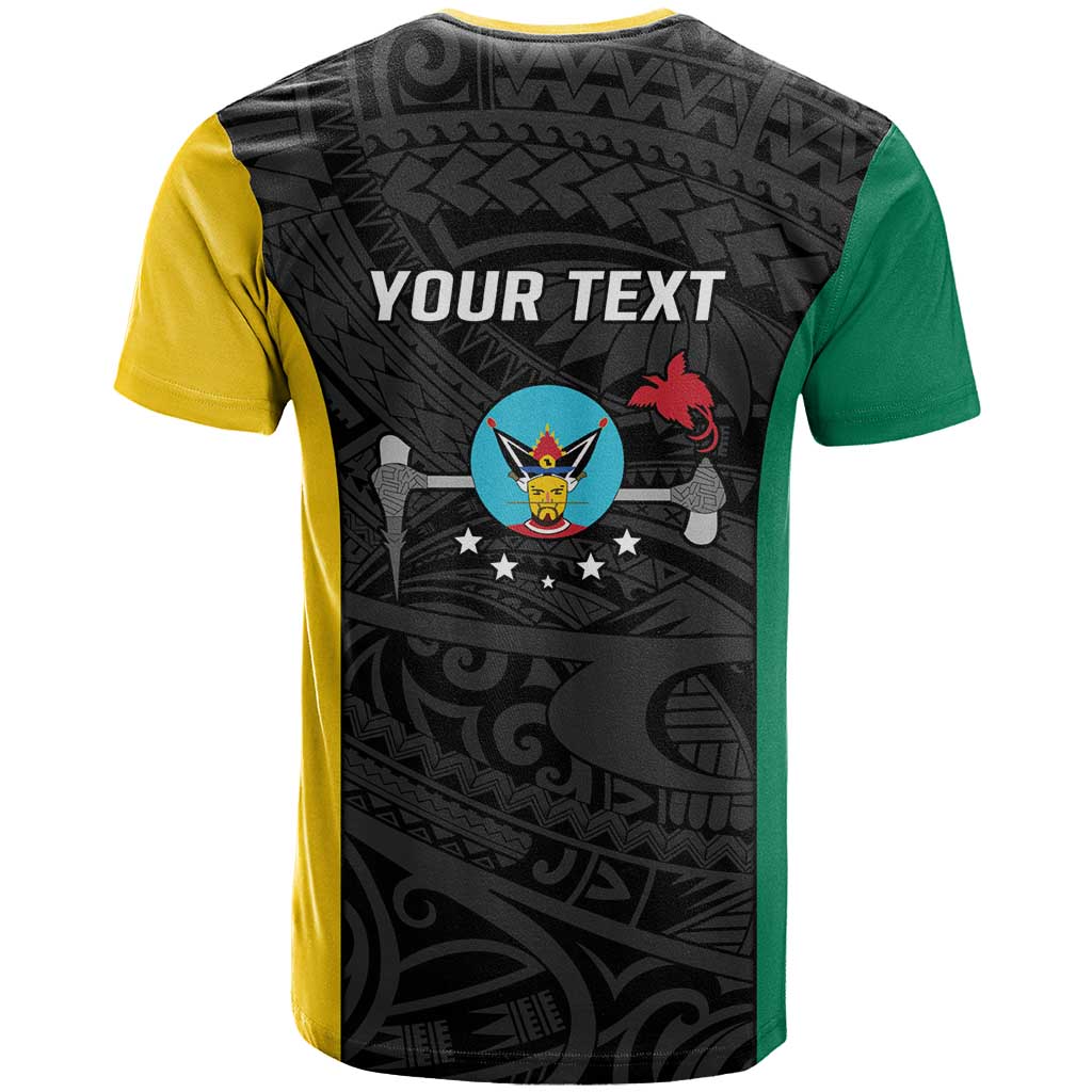 Personalised PNG Hela Province T Shirt Bird of Paradise Tattoo Flag Motif - Polynesian Pride