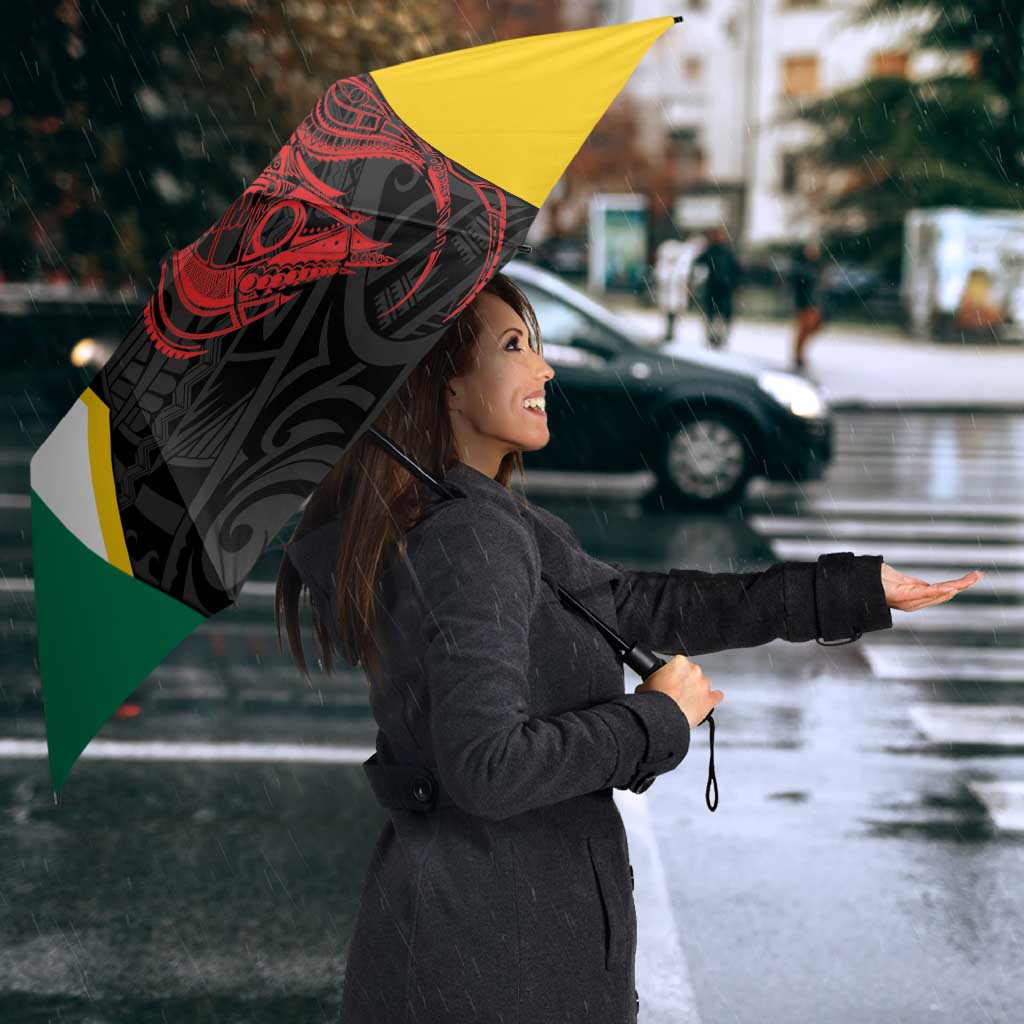 Personalised PNG Hela Province Umbrella Bird of Paradise Tattoo Flag Motif - Polynesian Pride