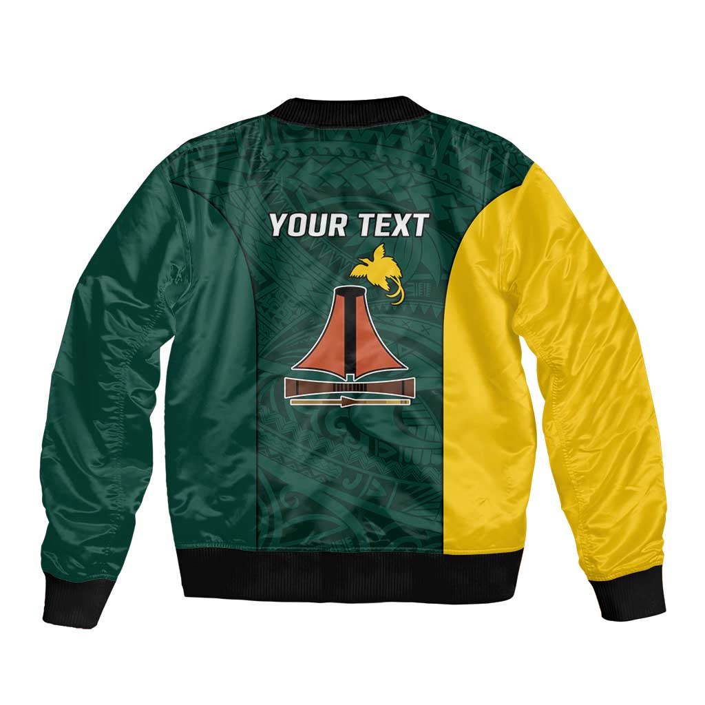 Personalised PNG Jiwaka Province Bomber Jacket Bird of Paradise Tattoo Flag Motif - Polynesian Pride