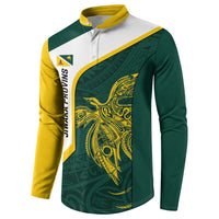 Personalised PNG Jiwaka Province Button Sweatshirt Bird of Paradise Tattoo Flag Motif LT9 - Polynesian Pride
