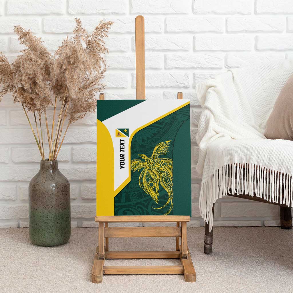 Personalised PNG Jiwaka Province Canvas Wall Art Bird of Paradise Tattoo Flag Motif - Polynesian Pride