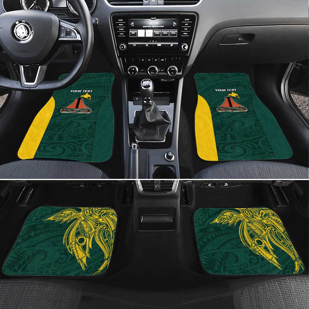 Personalised PNG Jiwaka Province Car Mats Bird of Paradise Tattoo Flag Motif - Polynesian Pride