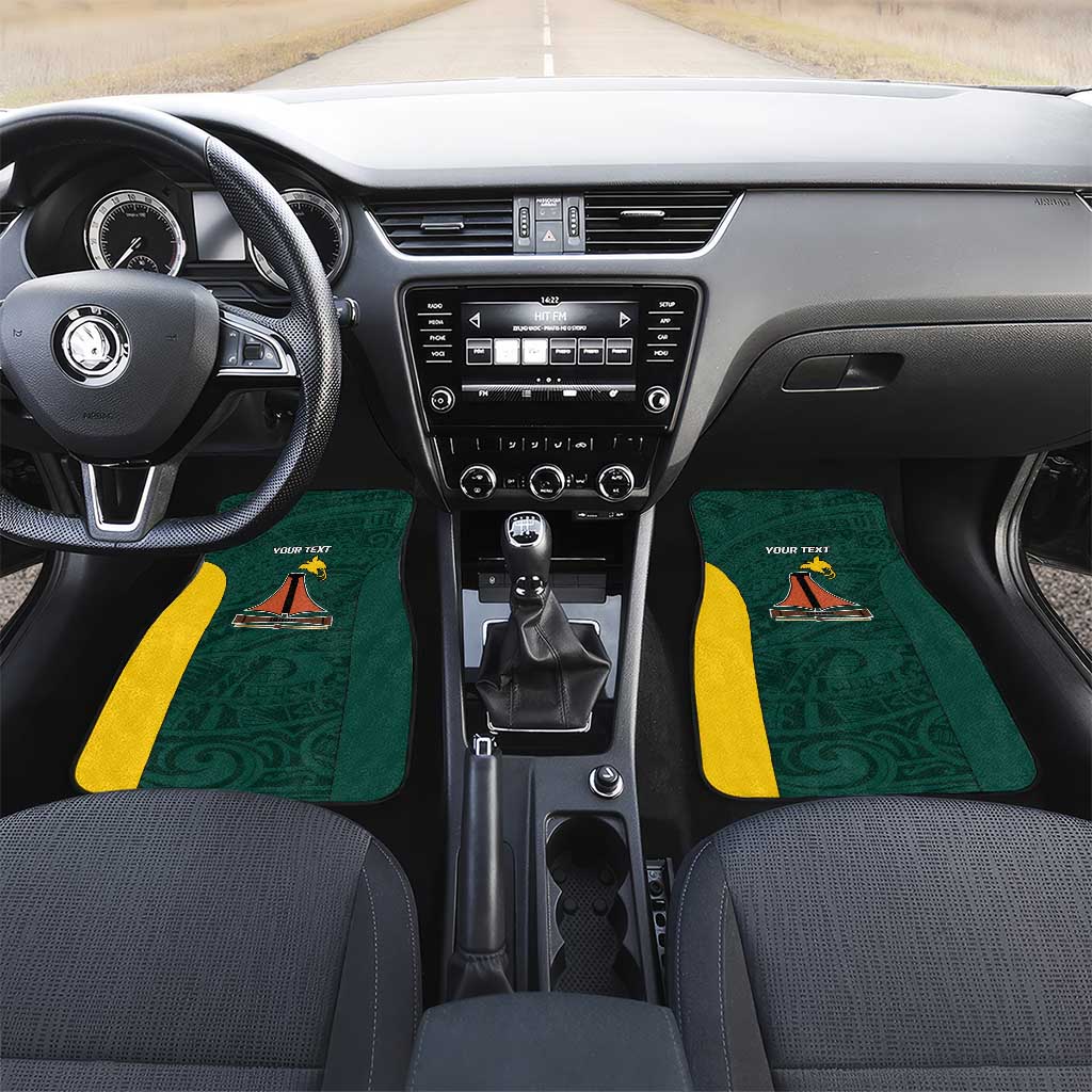Personalised PNG Jiwaka Province Car Mats Bird of Paradise Tattoo Flag Motif - Polynesian Pride